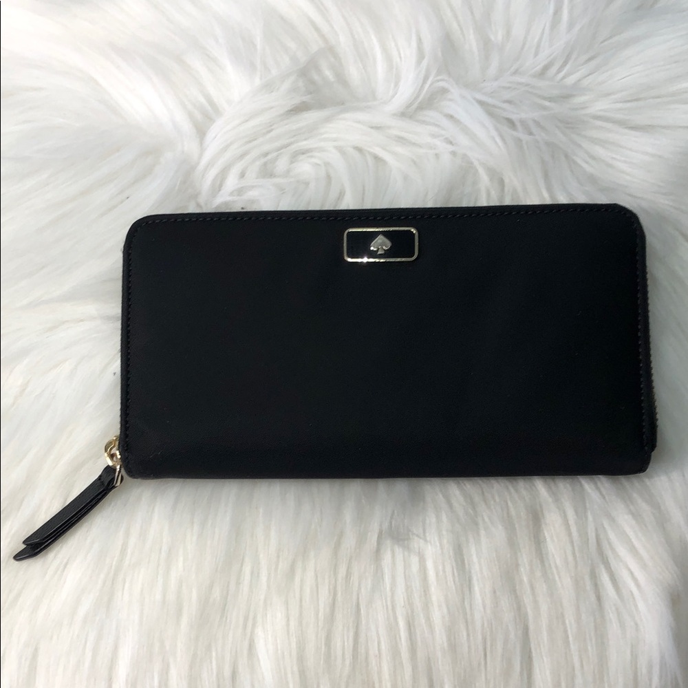 Kate Spade Large Continental Nylon Black Wallet